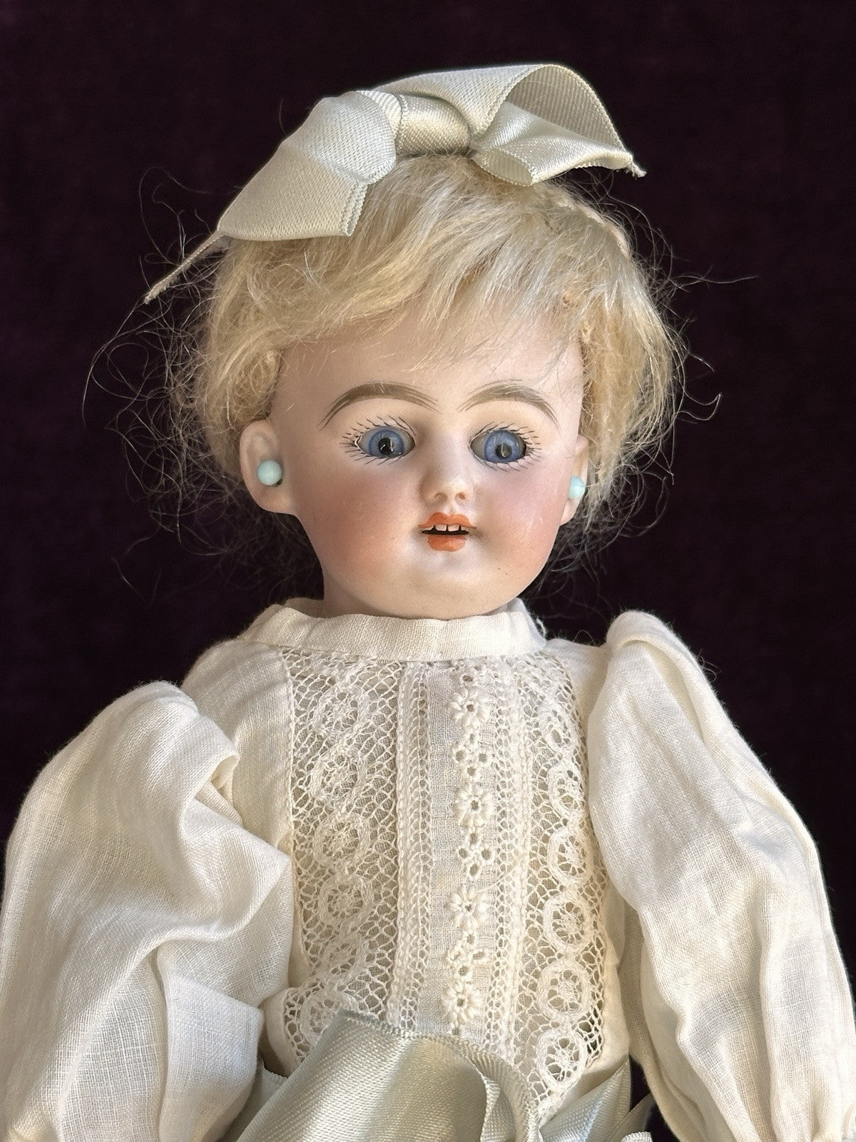 Antique German 10.5” Simon Halbig 1010 Bisque Shoulder Head Doll