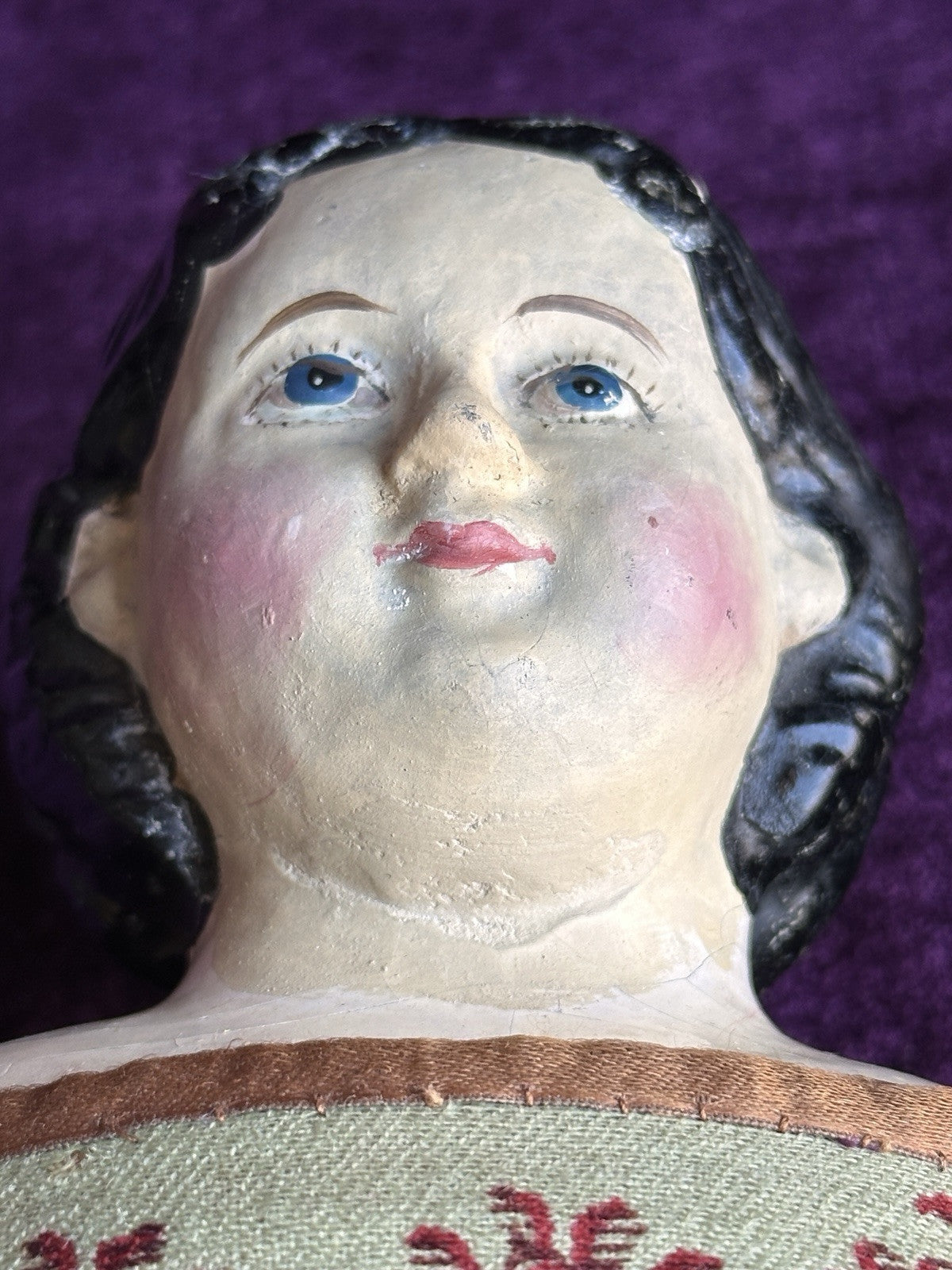 Antique American 19” Greiner’s Papier Mache Doll with Original Label