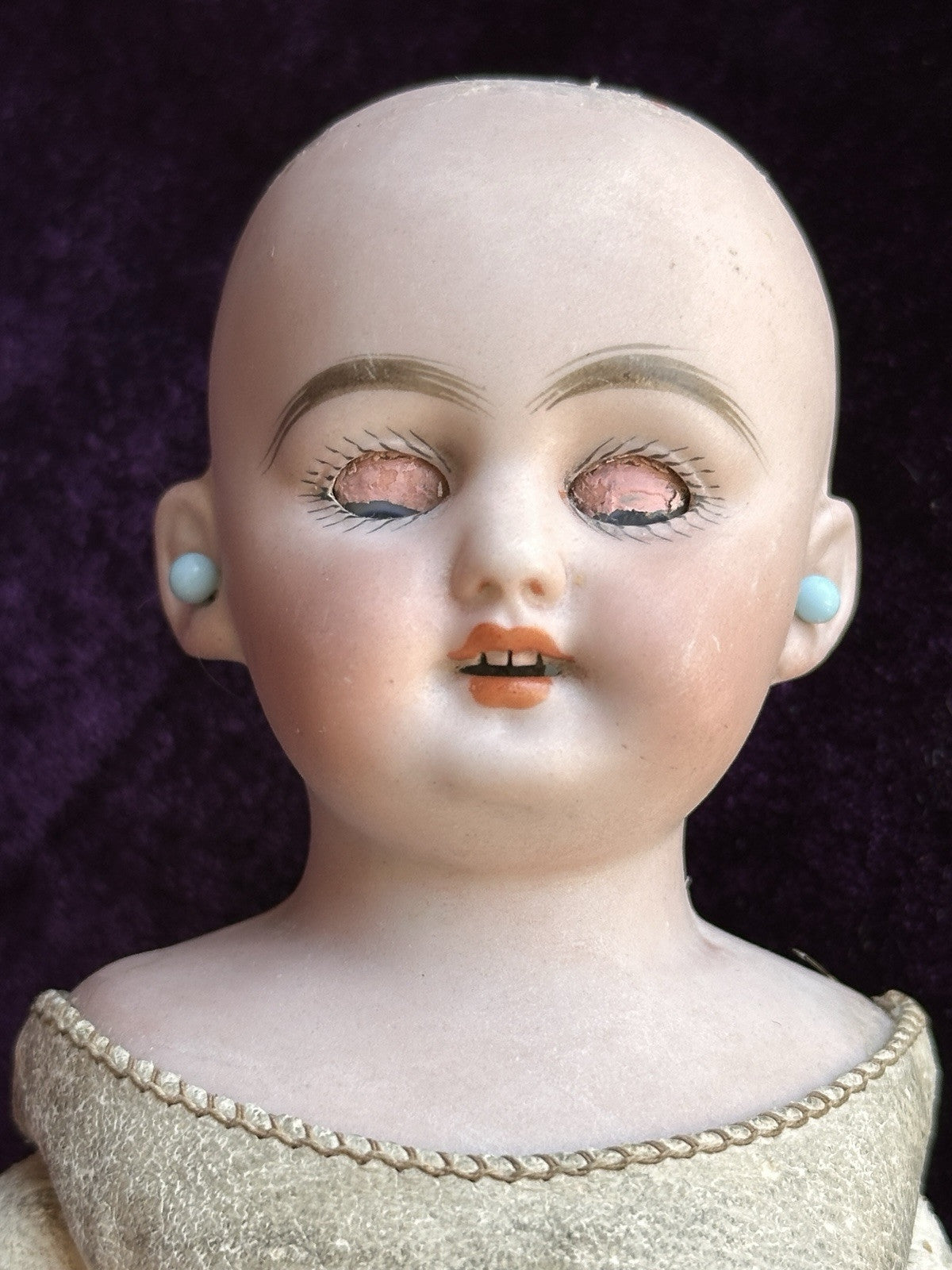 Antique German 10.5” Simon Halbig 1010 Bisque Shoulder Head Doll