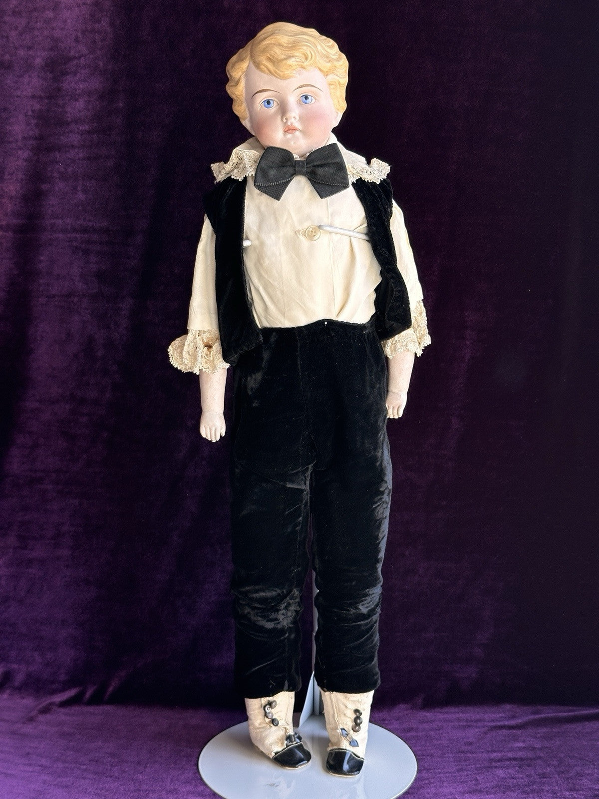 Large Antique German 25” Kling 190 Bisque Parian China Head Boy Doll