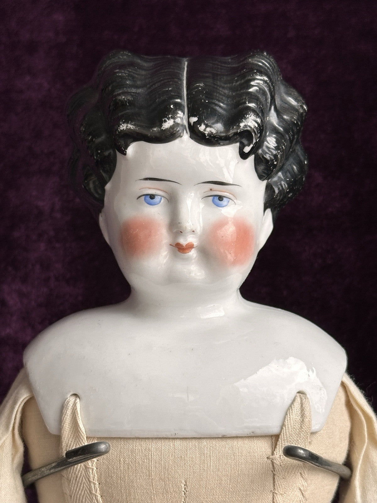 Antique German 18.5” Butterfly China Head Fashion Lady Doll