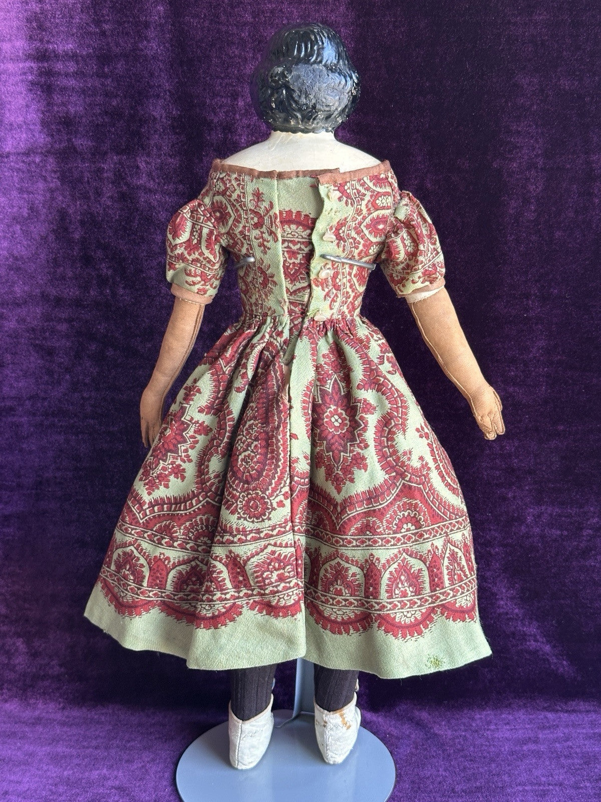 Antique American 19” Greiner’s Papier Mache Doll with Original Label