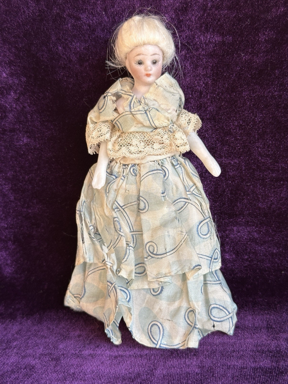 Antique German 5.5” Simon Halbig 1160 Little Woman Dollhouse Bisque Head Doll