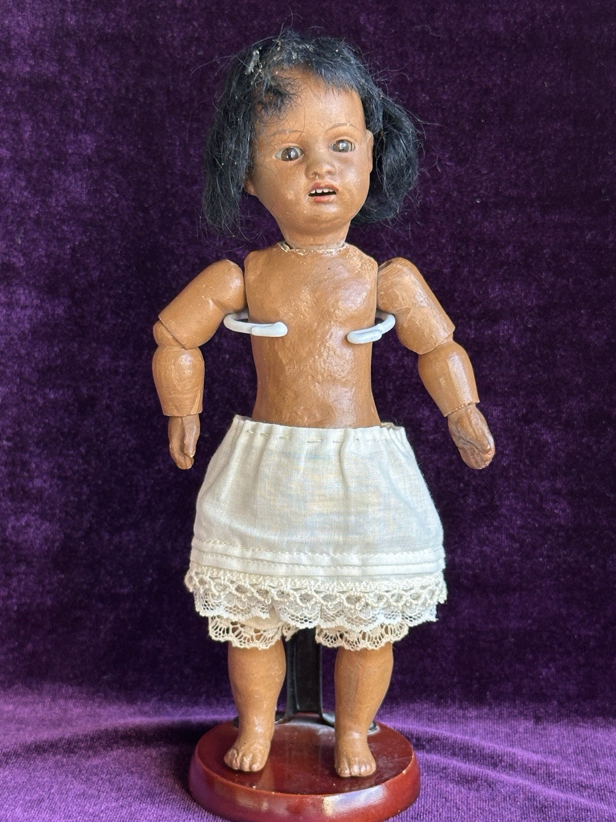 Rare Antique German 7” Gebrüder Kuhnlenz 34 16 Brown Complexion Bisque Doll