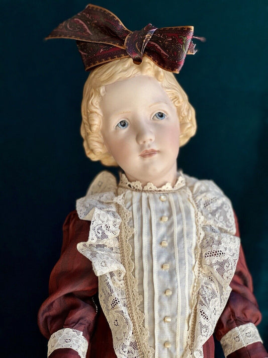 Porcelain/Composition 18” Reproduction of Antique German Gebruder Heubach Doll