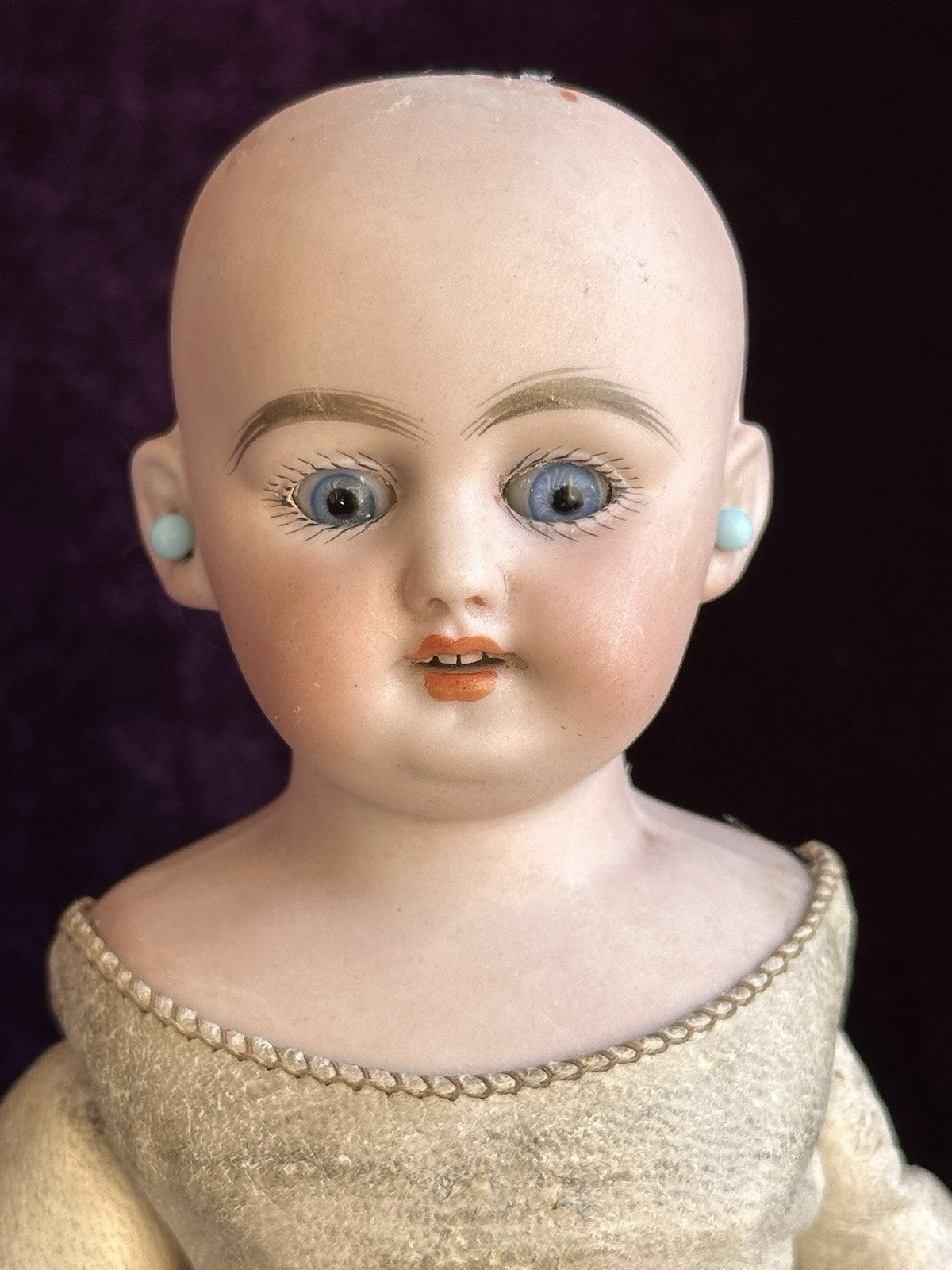 Antique German 10.5” Simon Halbig 1010 Bisque Shoulder Head Doll