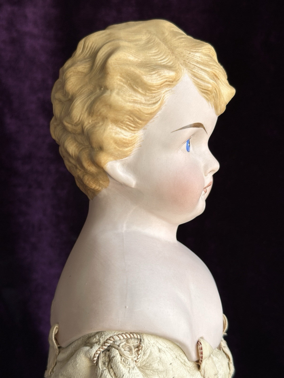 Large Antique German 25” Kling 190 Bisque Parian China Head Boy Doll