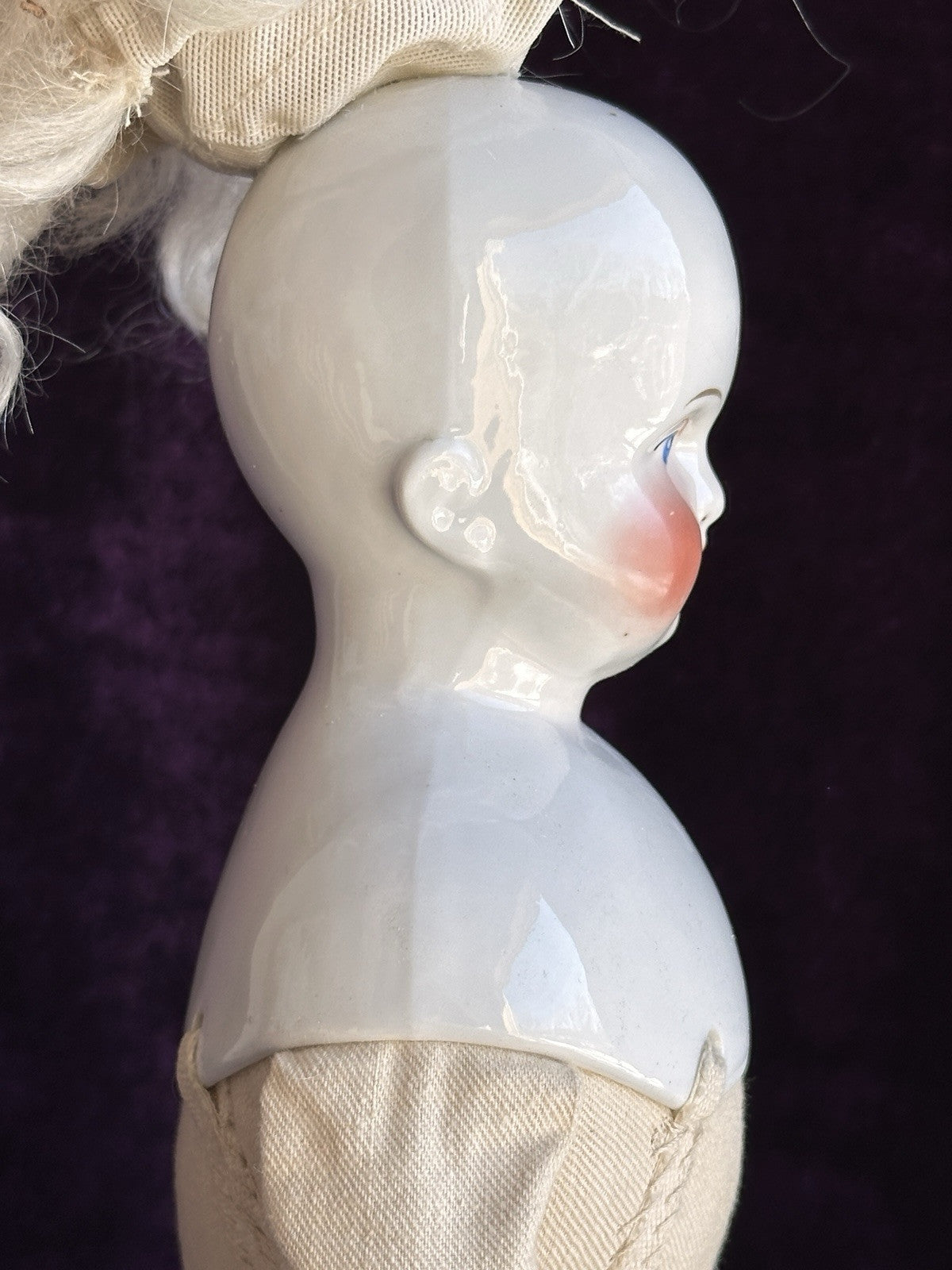 Antique German 175” Biedermeier Bald China Head Fashion Lady Doll