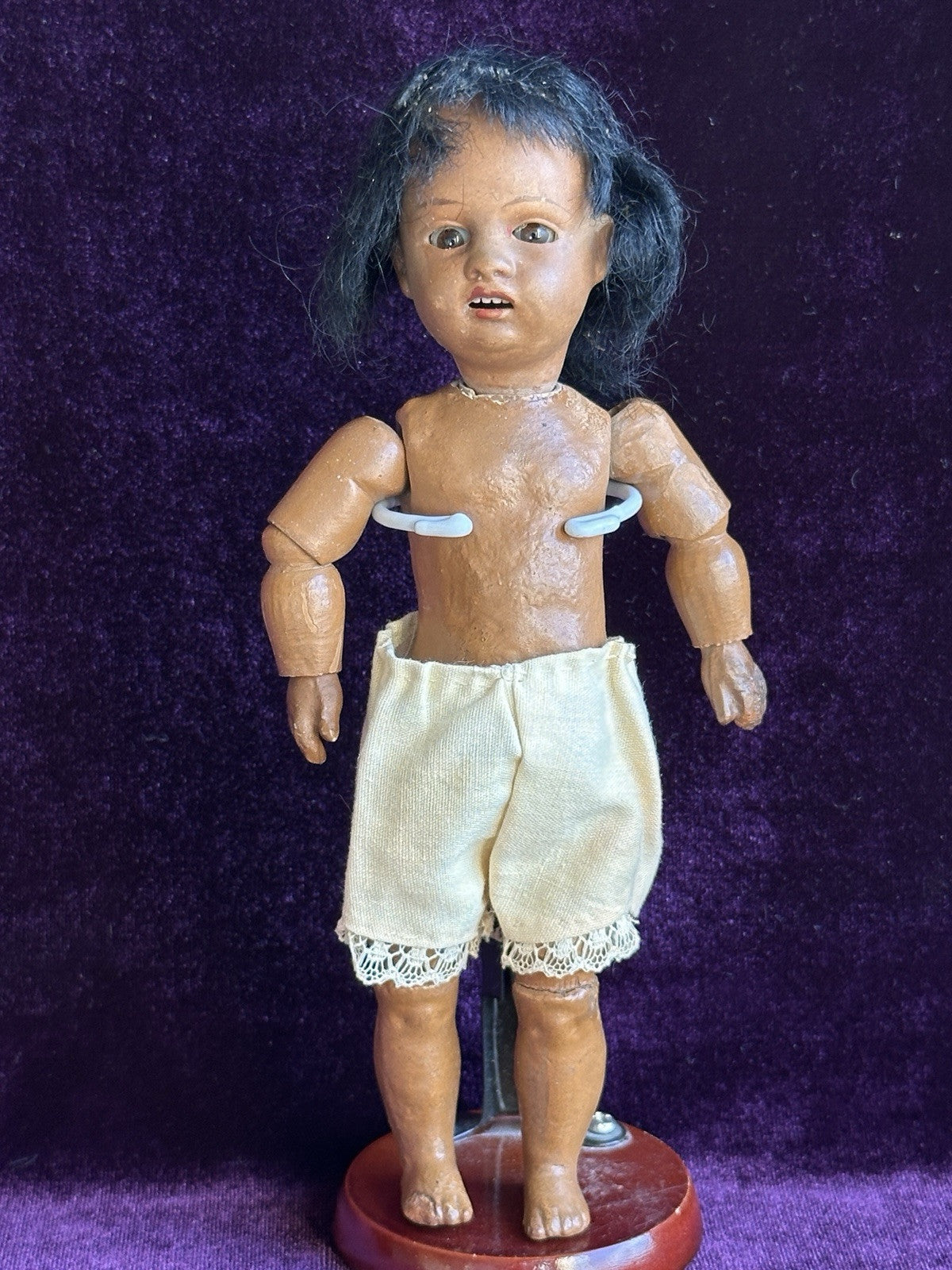 Rare Antique German 7” Gebrüder Kuhnlenz 34 16 Brown Complexion Bisque Doll